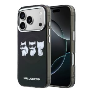 Karl Lagerfeld IML Choupette Trio Watercolor MagSafe Case for iPhone iPhone 17 Pro Max Black