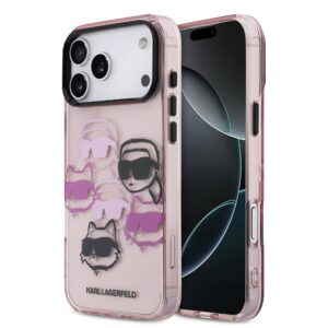 Karl Lagerfeld IML Multi K&CH Heads Case for iPhone 17 Pro Max Pink