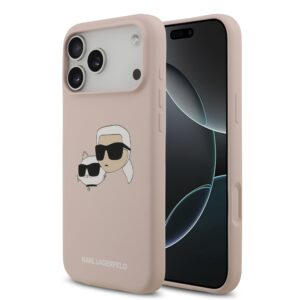 Karl Lagerfeld Liquid Silicone Double Heads MagSafe Case for iPhone 17 Pro Max Pink