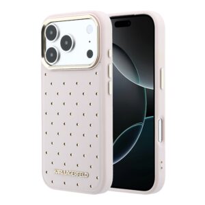 Karl Lagerfeld PU Perforated Gold Dots MagSafe Case for iPhone 17 Pro / 18 Pro Pink