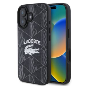 Lacoste Blend Monogram MagSafe Case for iPhone 16 Black