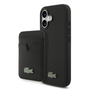 Lacoste Iconic Petit Pique MagSafe Case + Wallet for iPhone 17 Black