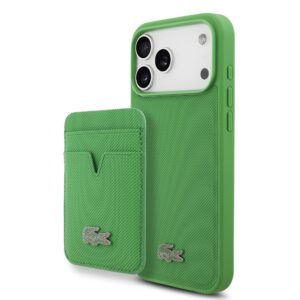 Lacoste Iconic Petit Pique MagSafe Case + Wallet for iPhone 17 Pro Max Green