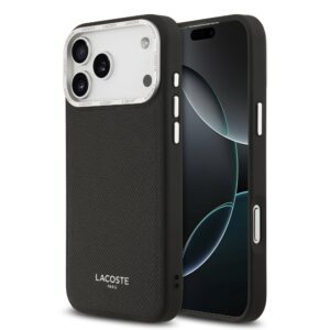 Lacoste PU Leather Champs Elysees MagSafe Case for iPhone 17 Pro Max Black