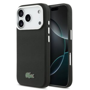 Lacoste PVC Iconic Petit Pique Metal Logo MagSafe Case for iPhone 17 Pro Max Black