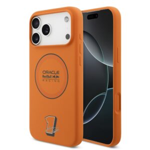 Red Bull Silicone Blue Ring MagSafe Case for iPhone 17 Pro Max Orange
