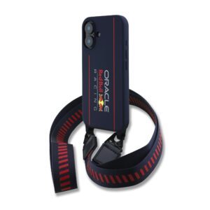 Red Bull Silicone Vertical Logo MagSafe Case + Crossbody Strap for iPhone 16 Navy