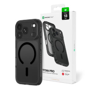 AmazingThing Titan Pro Lens Case for iPhone 18 Pro with Camera Cover and Lanyard Mount, Compatible with MagSafe - Black