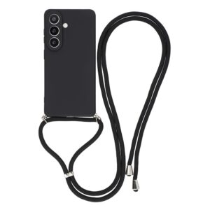 Samsung Galaxy A37 5G Case with Fiber Lining and Crossbody Strap - Black