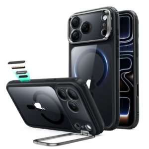 ESR Classic Hybrid Kickstand MagSafe Case for iPhone 18 Pro / 17 Pro - Clear Black