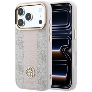 Guess 4G with Stripe Round and Classic Logos MagSafe Case for iPhone 17 Pro Max / 18 Pro Max - Pink