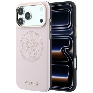 Guess Perforated 4G Gold Logo Magsafe Case for iPhone 17 Pro Max / 18 Pro Max - Pink