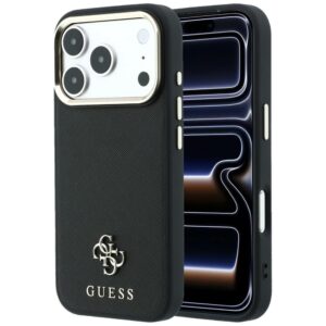 Guess Saffiano Small 4G & Classic Logo MagSafe Case for iPhone 17 Pro Max / 18 Pro Max - Black