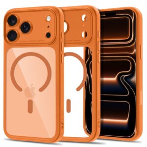 Tech-Protect MagPeak MagSafe CC Case for iPhone 18 Pro Max / 17 Pro Max - Transparent Orange