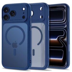 Tech-Protect MagPeak MagSafe CC Case for iPhone 18 Pro Max / 17 Pro Max - Matte Navy Blue