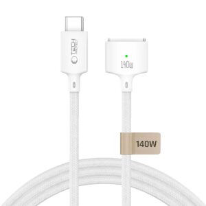 Tech-Protect MMC01 Ultraboost USB-C / MagSafe 3 140W 300cm Cable for MacBook - White