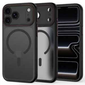 Tech-Protect MagCam MagSafe Case for iPhone 18 Pro / 17 Pro - Matte Black and Red