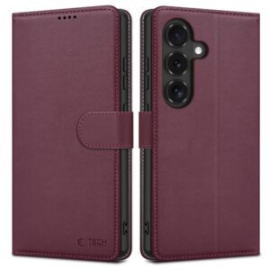 Tech-Protect Wallet Case for Samsung Galaxy S26 FE - Burgundy