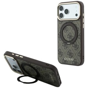 Guess Ring Stand 360 4G Classic Logo MagSafe Case for iPhone 18 Pro / 17 Pro - Brown