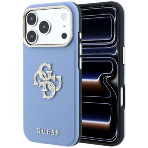 Guess Smooth & Big Strass Logo Case for iPhone 18 Pro / 17 Pro - Blue