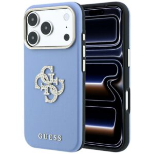 Guess Smooth & Big Strass Logo Case for iPhone 18 Pro Max / 17 Pro Max - Blue