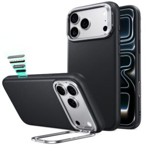 ESR Leather Kickstand MagSafe Case for iPhone 18 Pro / 17 Pro - Black