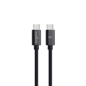 Maxlife MXUC-12 cable USB-C - USB-C 3,0 m 60W black