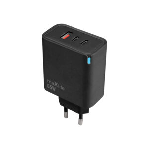 Maxlife MXTC-09-65ACC GaN PD QC charger 2x USB-C 1x USB 65W black