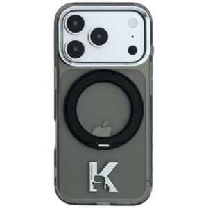 Karl Lagerfeld IML Ring Stand 360 Kameo Metal MagSafe case for iPhone 18 Pro Max / 17 Pro Max black