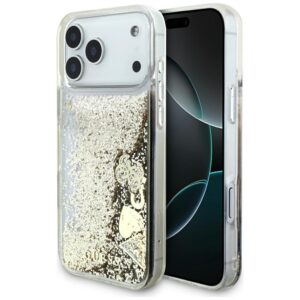 Guess Liquid Glitter 4G Charms case for iPhone 18 Pro Max / 17 Pro Max gold