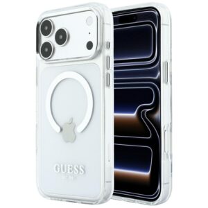 Guess Metal Outline MagSafe case for iPhone 18 Pro Max / 17 Pro Max silver