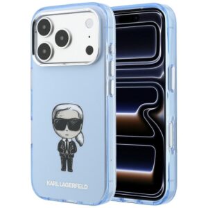 Karl Lagerfeld IML Ikonik Sketch Print MagSafe case for iPhone 18 Pro Max / 17 Pro Max light blue