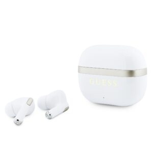 Guess Gold Line Glossy Finish TWS Wireless Earphones White