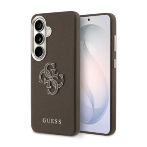 Guess case Grained Big 4G Metal Logo for Samsung Galaxy S26 brown