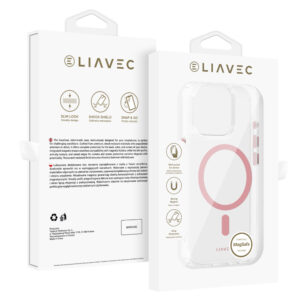Liavec Glossy Magsafe Clear Case do Iphone 14 Pro pink