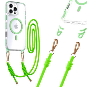 Tel Protect Strap Clear Case for Iphone 16 Pro green