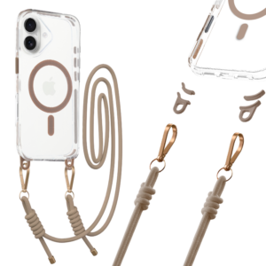 Tel Protect Strap Clear Case for Iphone 17 gold