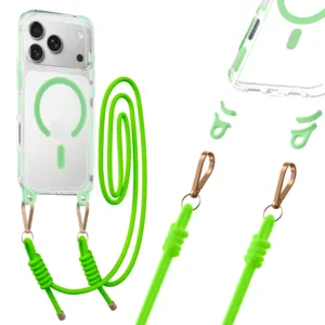 Tel Protect Strap Clear Case for Iphone 17 Pro Max green