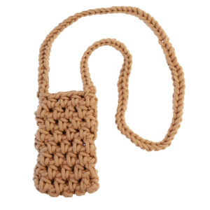 Knitted bag for phone design 1 beige