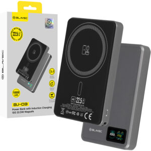 Blavec Power Bank 10000mAh BJ-03 Slim 13,5mm - Type C - 22,5W magnetic Magsafe 3 in 1 (PBBJ03-MC10G) grey aluminum
