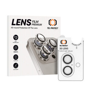 Tempered glass Tel Protect 3D Lens on camera for Iphone 17 transparent (lens 2 pieces)