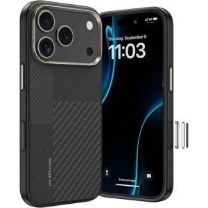 Benks Montage Magnetic Armor Pro Kevlar Case Metal Frame 600D+1500D (C.K.FL.AP.BK.MA70) for Iphone 17 Pro Max/18 Pro Max black (Camera Control Button)