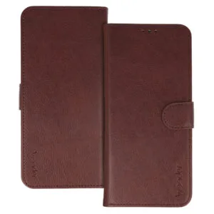 WONDER COMMON Universal Book Case (SIZE S) for Iphone 12/13/Samsung S6/A5 2016/Xcover 4/S22/Huawei P8 2017 brown