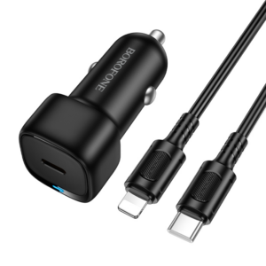 Borofone Car charger BZ34A Cloud - Type C - PD 20W with Type C to Lightning black