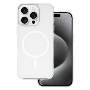 Glossy Magsafe Case for Iphone 15 Pro white