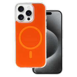Glossy Magsafe Case for Iphone 15 Pro orange