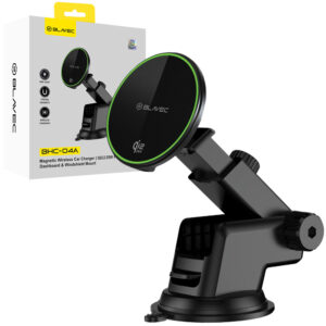 Blavec Car holder BHC-04A Qi2.2 25W magnetic with induction charging to windshield and dashboard (BHC04A-MWIB) black