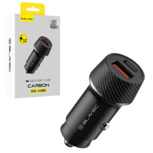 Blavec Car charger BS-03B Carbon - USB + Typ C - QC 3.0 18W PD 30W (CCBS03BC-UCB) black