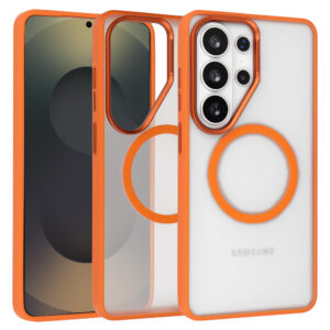 Liavec Soft Case Metal Frame for Samsung Galaxy S26 Ultra orange