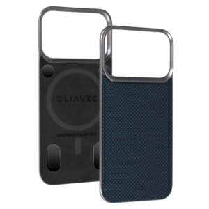 Liavec Carbon Layer Magsafe Aramid Fiber Cover for Iphone 17 Pro Max blue